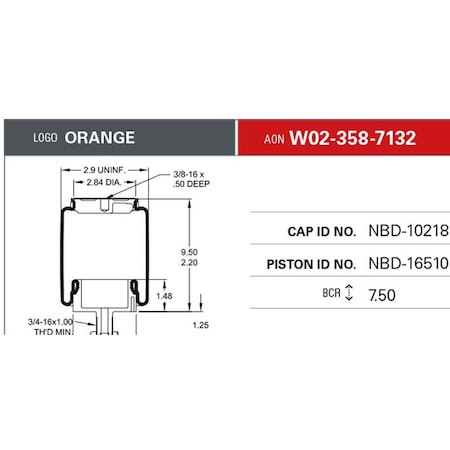 Firestone Air Spring, Suspension, Sleeve Style W023587132